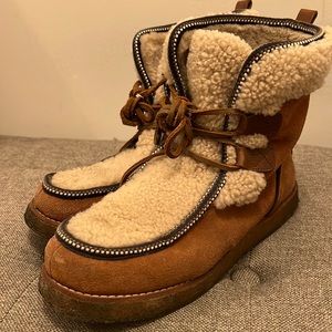 Tory Burch Shearling Winter Boots, Women size 9.5